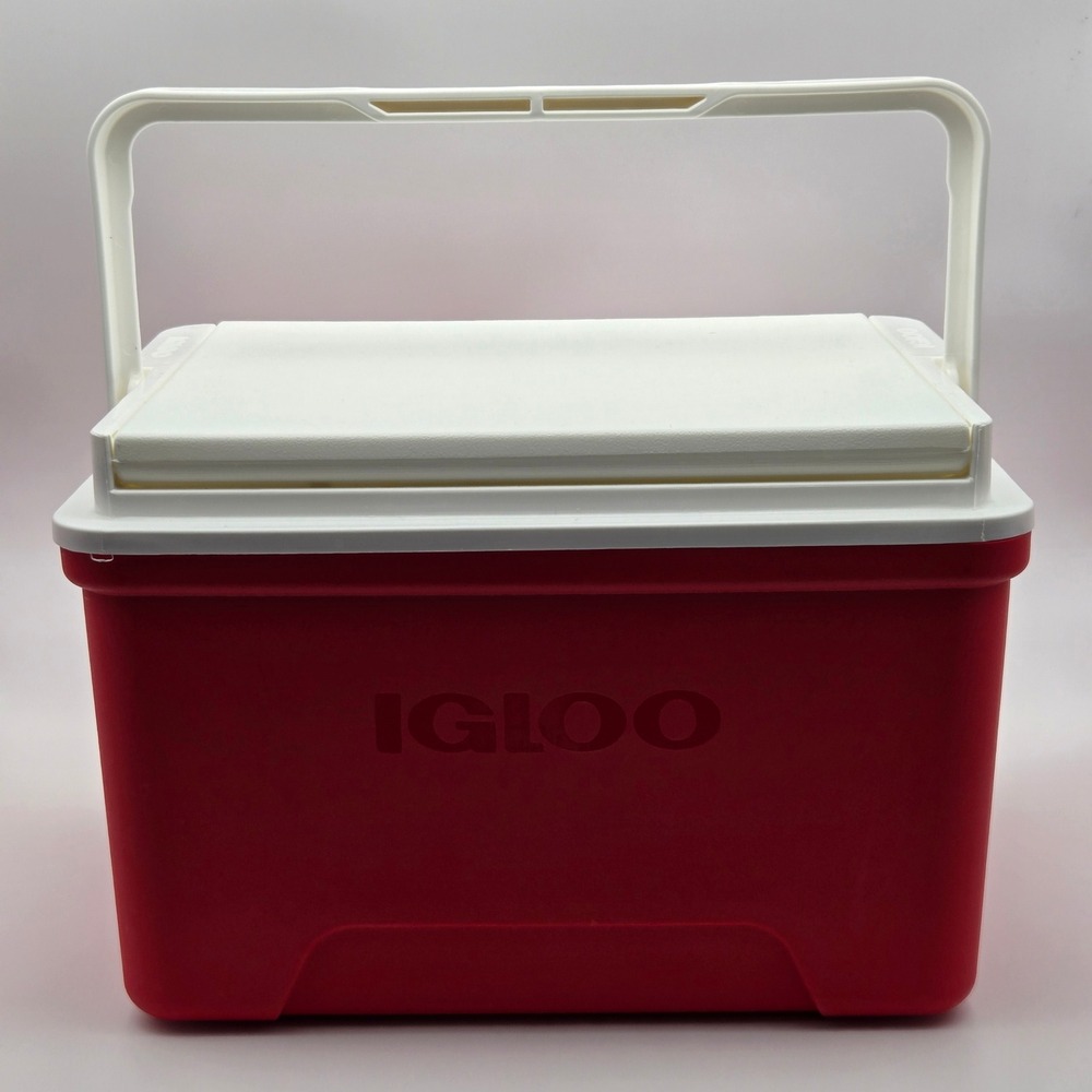 Igloo Personal Cooler Mens Large Red White Lunch Box Picnic Hard Sided Plastic